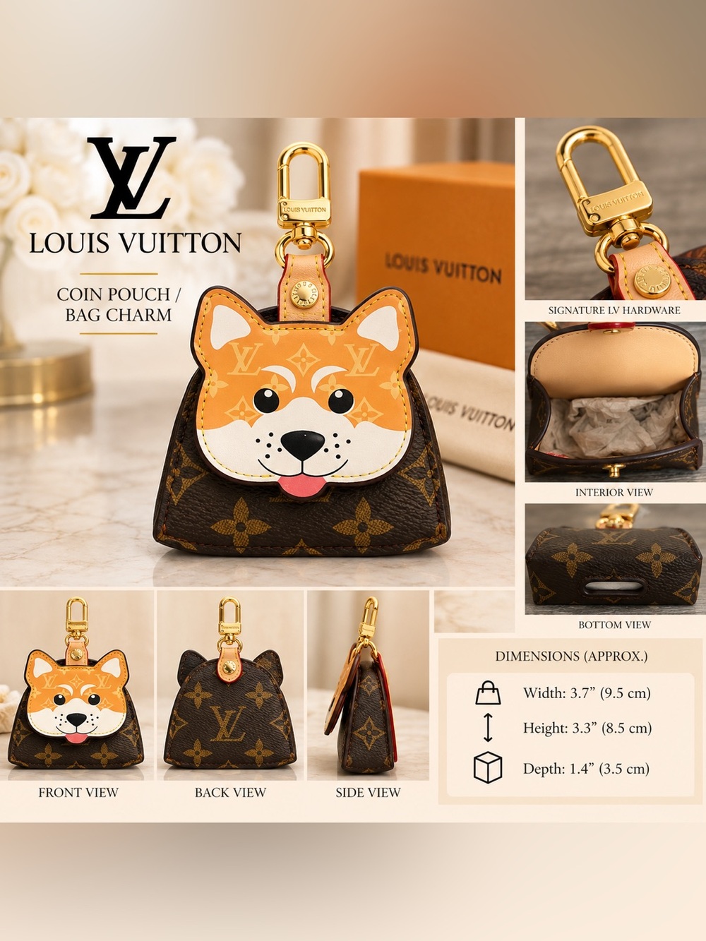Dog Face Key Charm AirPods Holder